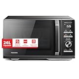Toshiba 6-in-1 Microonde Combinato con AirFry, 26 Litri, Chef Defrost, Cottura a Vapore,10 Livelli di Potenza, Menu Automatici, Microonde 900W, Grill 1000W, Nero-MW3-AC26SFI(BK)
