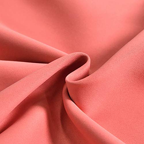 Decovsun Coral Valance For Windows 42X18 Inch Solid Thermal Insulated Blackout Rod Pocket Kitchen Valance For Bathroom Living Room 1 Panel #TOP2