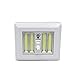 Produktbild ALLOMN 4 COB LED Schalter Nachtlicht Notfall Lampe Magnetische Schnurlose Lampe 4 * AAA Batterie für Küchenschrank Garage Closet Camp, Kühles Weiß