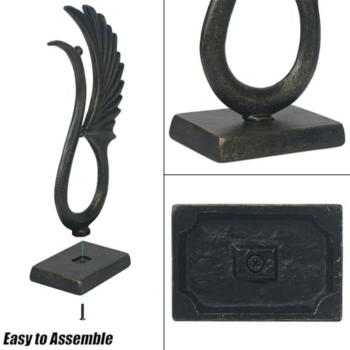 Estatua de grulla abstracta de hierro fundido para decoración miniatura 5