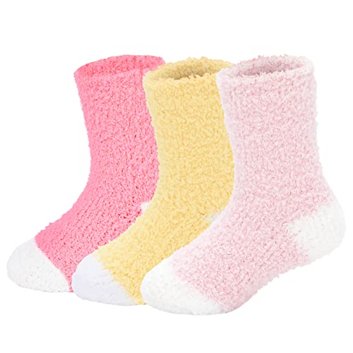 American Trends Kids Fuzzy Socks Toddler Girls Warm Socks Winter Cozy Fluffy Socks Christmas Slipper Socks