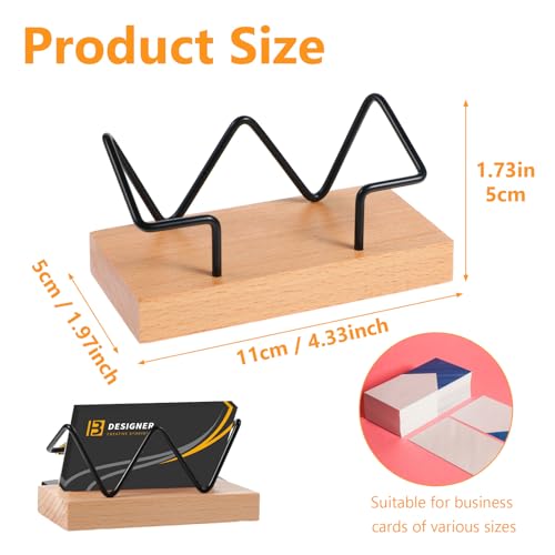 Sibba Visitenkartenständer Holz Visitenkartenhalter für den Schreibtisch Visitenkarten Aufbewahrung Visitenkartenbox Displaybox Flyerständer Ausstellung Messestand Zuhause Büro (W Holz,Schwarz Frame)