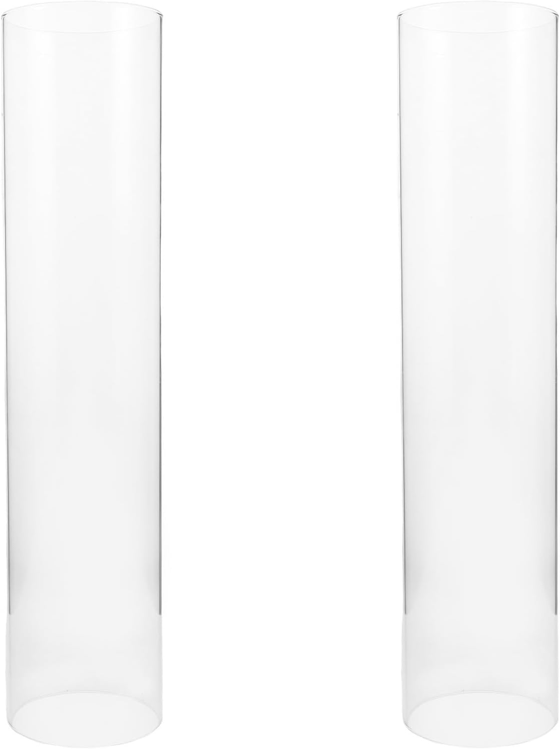 2pcs Glass Cylinder Hurricane Candle Holders Sleeves for Taper and Pillar Candles, Minimalist Design, Easy to Clean and Maintain, for Home Decorations and Parties