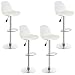 Vendeur pro Tabouret de Bar Lot de 4, Rotation à 360°& Hauteur Réglable, Tabourets de Bar Scandinave en Cuir PU (Blanc, 4)