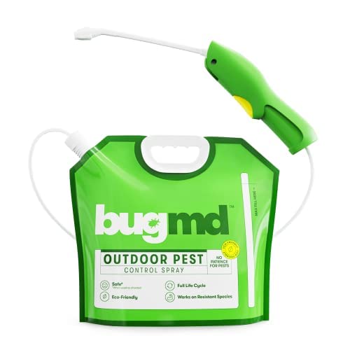 BugMD Blaster Outdoor Spray Kit - Easy DIY Automatic Sprayer Reusable Mixing Pouch, Easy-to-Use Spray, Lightweight Powerful Adjustable Nozzle (Concentrate Sold Separately)