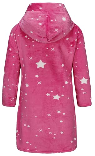 Image of Girls Soft Fleece Robes Plush Hooded Bathrobes Sleepwear for Kids 2-16 Years
