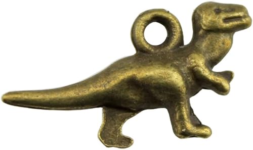 Miniatura 1 de Dijes de dinosaurio de color bronce antiguo, accesorios de joyería, manualidades, suministros de manualidades de 0.787x0.472 in, 10 unidades, Metal,