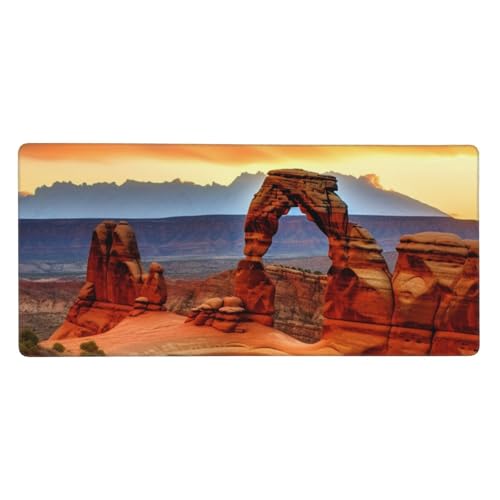 Tapis de souris de jeu étendu XXL 90x40 cm avec motif paysage pour ordinateur