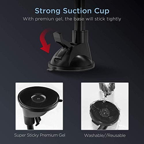 ipow Windshield Magnetic Car Dashboard Phone Holder Compatible with iPhone X / 8(plus) / 7 / Samsung Galaxy