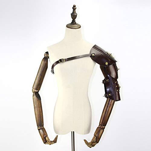 Mens Single Shoulder Armor Steampunk Pu Leather Body Chest Harness Belt Warrior Knights Cosplay Party Costume Accessory #TOP4