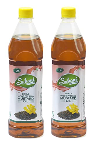 Image of Organic Black Mustard Oil (2 Liter) Cold Pressed /Wood Pressed Oil | sarso /Mustard kachi Ghani ka tel by (Suhani) EYWA