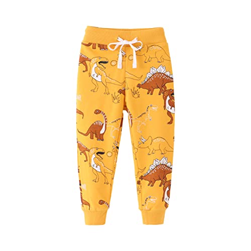 Boys 2Pack Casual Dinosaur Elastic Waist Cotton Jogger Sweatpants