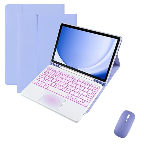 Clavier Galaxy Tab S9 FE étui détachable rétroéclairé 7 couleurs avec trackpad