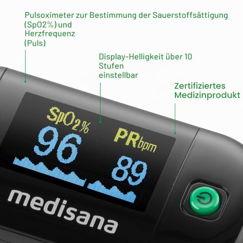 Medisana PM 100 Pulsoximeter, Fingeroximeter zur Messung von Puls & SpO2 – Ansicht 4