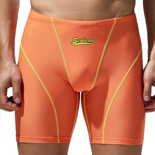 Men's Swim Pants Low Waist Long Square Leg Swimsuit Spa Swimwear Low Rise Long Square Leg Swimsuit