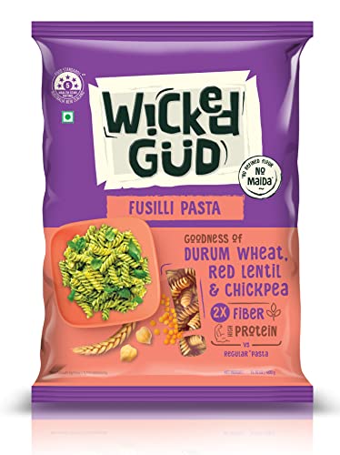 WickedGud Fusilli Pasta Semolina Wheat 400gm