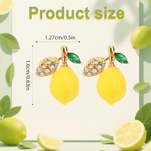 Yellow Lemon Dangle Earrings, Cute Lemon Accessories Lovely Leaf Fruit Stud Earrings Delicate Fruit Jewelry Accessories for Women Festival Party Cosplay2