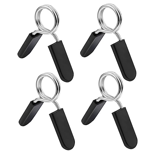 HONMEET 4Pcs Spring Clip Collars for Weightlifting Dumbbells and Barbells Durable Barbell Clamps for Secure Locking Design for Weight Bars