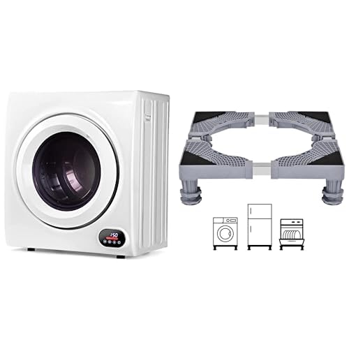 Euhomy 3.5cu.ft Compact Laundry Dryer Combo with Washing Machine Stand Base Laundry Pedestal, Horizontally Adjustable Base,4 Power Feet