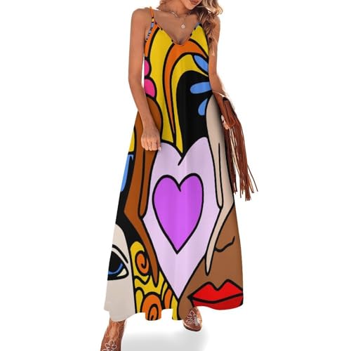 Robe longue femme été fluide et légère sans manches style maxi
