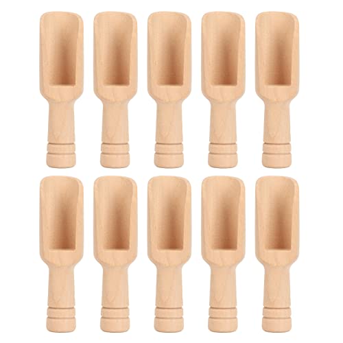 Adfaga Schima Superba Material, Holz-Badesalzschaufel, 10 Stück, polierte Holzschaufeln für Badesalz, Spa-Küche mit glatter Oberfläche (Typ 1 (2,4 x 7,6 cm/0,95 x 3,0 Zoll))