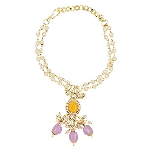 Image of I Jewels Womens Designer Pearl Rakshabandhan Lumba Bracelet For Bhabhi /Sister