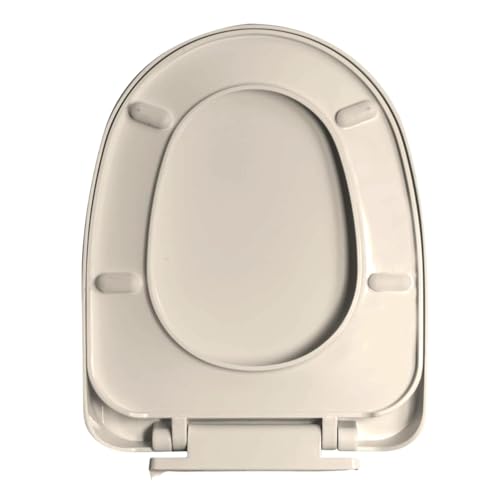 Image of Elegant Casa Polypropylene Soft Close Toilet Seat Cover Ivory | Western Commode Lid | Adjustable Hinges | Hygienic Bathroom Accessory, Easy Installation (42x34 CM 2156-Ivory)