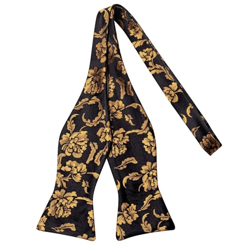 Image of Dubulle Self Tie Bow Ties and Lapel Pin for Men Paisley Solid Mens Bowtie and Handkerchief Cufflinks Set Wedding