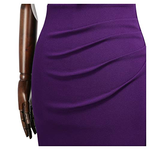 Image of Miusol Women's Retro 1950s Style Half Collar Ruffle Cocktail Pencil Dress