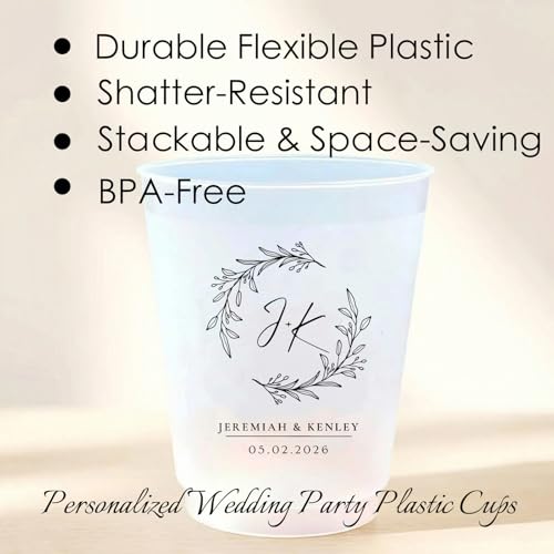 image for HBFN 50-200pcs 12oz 16oz Custom Frosted Plastic Cups for Party, Person