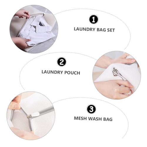Filet de lavage pour t-shirts en polyester blanc résistant de 6 pièces