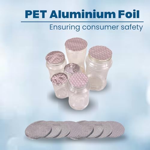 SMART PACK Aluminum Foil for Packing of PET (Transparent) Plastic Jars Material | Sealing, Bottle Packing, Silver Foil | One Piece Seal Liner | PET Type Size 45MM with 1000Piece