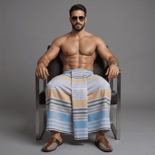Image of Men's Cotton Lungi | Soft Breathable Wrap Around Lungi | Comfortable Daily & Home Wear for Men