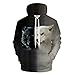 Produktbild Star source Schwarz-Weiß-Wolfskopf lässig Hoodie Straße kreativ drucken Hoodie Männer Sport Hoodie @ XXL_Lucky