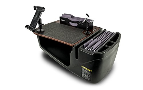 Image of AutoExec AE-FMEF-PI-PM-TAB-21M Efficiency FileMaster Car Desk for Your Vehicle Workstation and Mobile Office, Mahogany with 400 watt Power Inverter, Phone Mount and iPad /Tablet Mount | 400 Watt Power Inverter, Phone Mount, iPad /Tablet Mount, Vehicle Workstation and Mobile Office