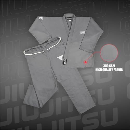 VELO BJJ GI for Men and Women Brazilian Jiu Jitsu Gi Adult Gi Kimonos Bjj Uniform Martial Pants, Jackets with free Belt (Grey, A1) - Thumbnail 5