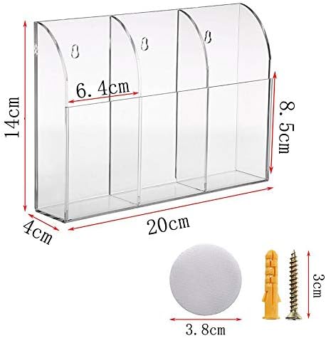 Acrylic Remote Control Organiser, Transparent Acrylic Remote Control Portable Storage Organiser, Remote Control Wall Holder Storage Box