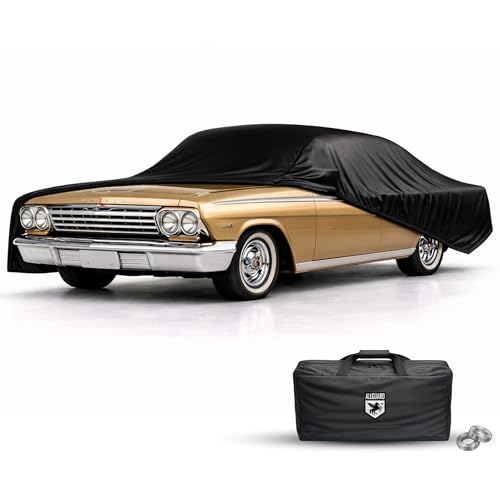 Image of Scratch Resistant Indoor Car Cover with Warranty Compatible with Chevrolet 1961-1964 Impala - Black Satin Ultra Soft Material Car Cover Car Accessories