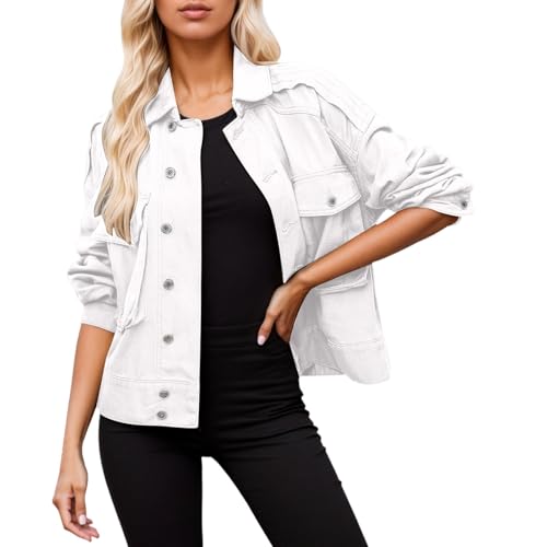 Veste en jean femme avec capuche et manches longues style court