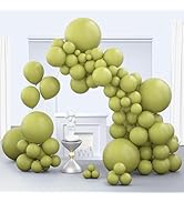 Zingnify Sage Green Balloons, 150 pcs Different Sizes Pack of 18 Inch 12 Inch 10 Inch 5 Inch Matt...