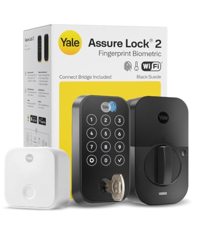Image of Yale Assure Lock 2 Touch Deadbolt, Black Suede Keyed Smart Entry Door Lock with Wi-Fi Connected Touchscreen Keypad and Fingerprint Scanner for Vacation Rental Hosts, YRD420-F-CB1-BSP
