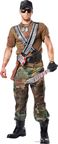 California Costumes Men's Zombie Hunter Kit, Black/Silver/Red, One Size