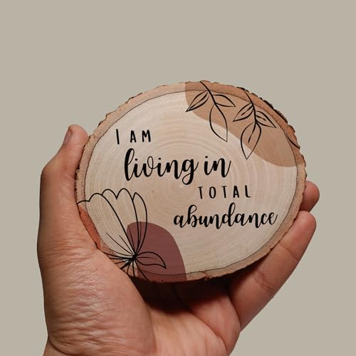 Image of MOTIVATIONAL GIFTS Abundance Wooden Motivational Quotes Table Decorative Gifts Wood Showpiece For Office Table Living Room