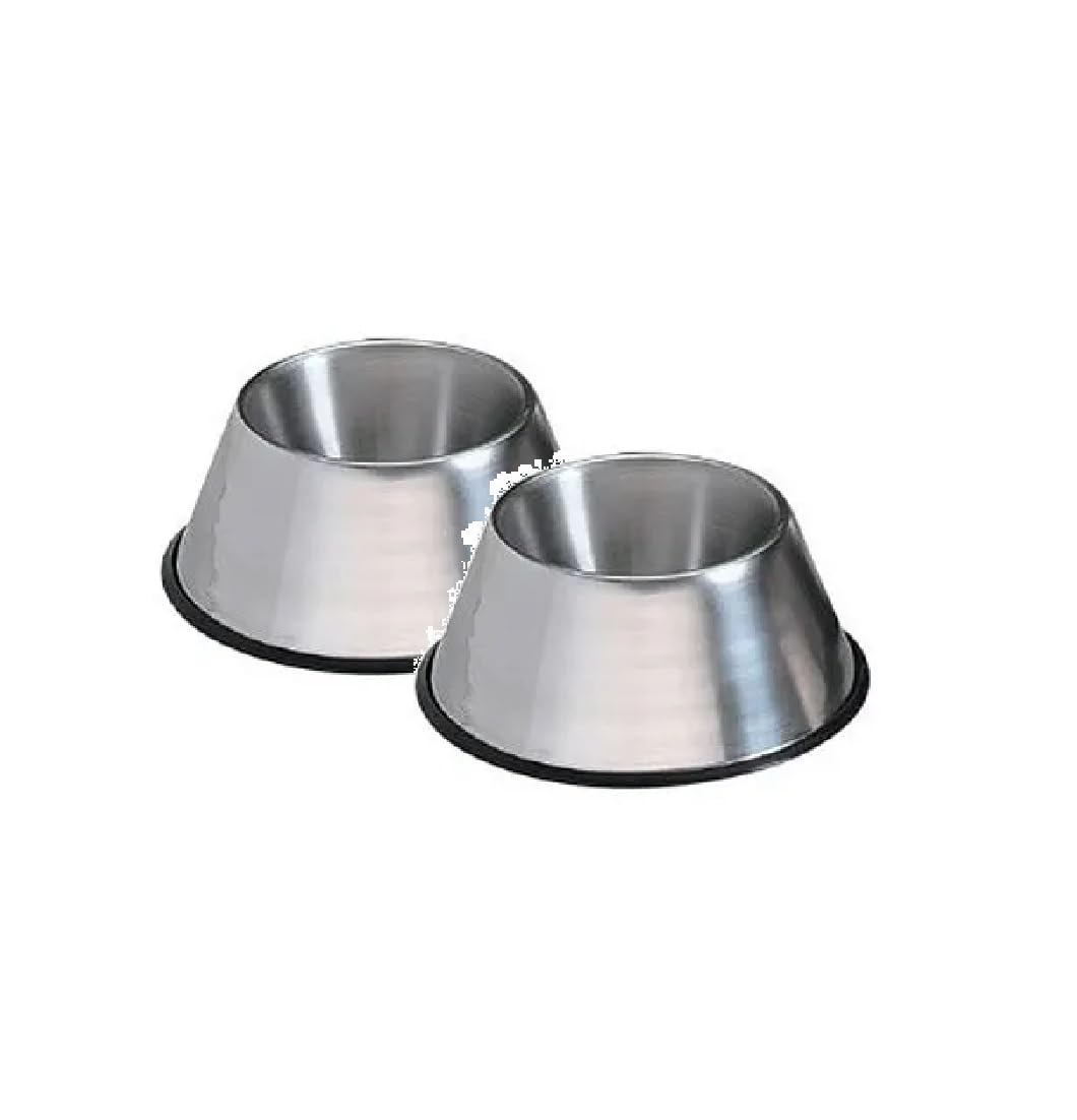 Long Ear Dog Bowl Dish 32oz. Keeps Canine Ears Dry and Clean Stainless Steel Non-Skid (2 Dishes)