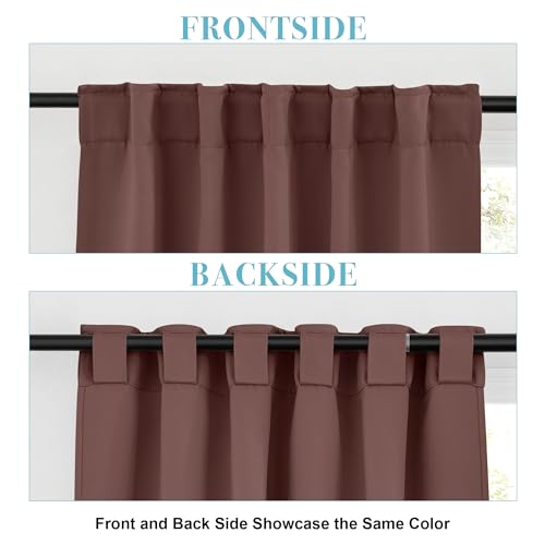 Image of RYB HOME Blackout Curtains for Bedroom, Windows Shades Thermal Insulating Privacy Drapes for Living Room Classroom Bathroom Dining, Wide 42 x Long 45 inch, Chocolate Brown, 2 Panels