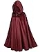 GRAJTCIN Renaissance Cloak with Hood Witch Hooded Cape for Women Medieval Hobbit Mens Halloween Costume Velvet Capelet (39