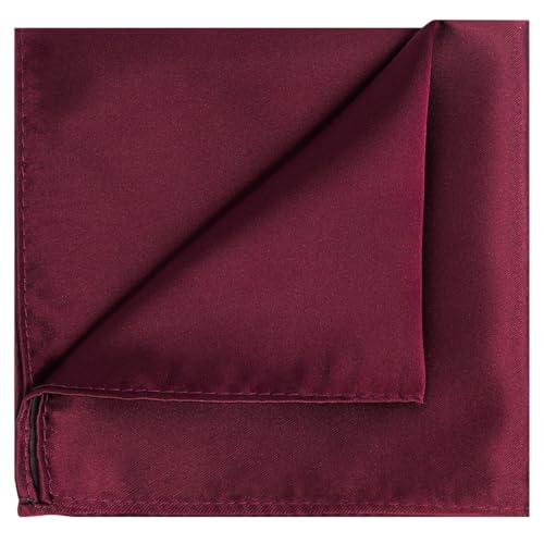 Image of KissTies 6PCS Satin Pocket Square Plain Color Handkerchief Gift Set