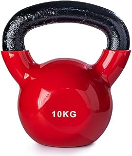 nuovva Kettlebell Workout Fitness Weight  Vinyl Coated Cast Iron Kettlebells - Gym Exercise Equipment for Strength Training