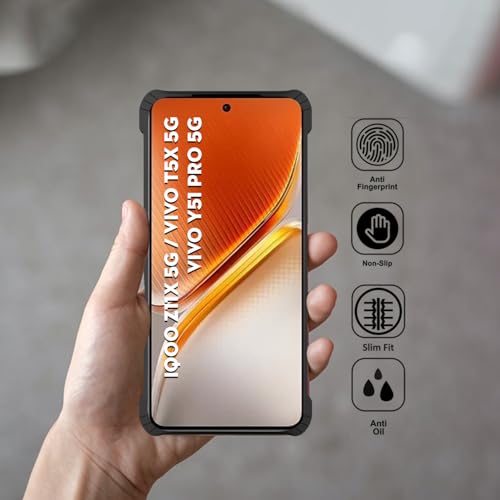 Image of Polycarbonate Crystal Clear Back Cover for iQOO Z11X 5G / Vivo T5X 5G | 360 Degree Protection | Shock Proof Design | Transparent Back Cover for iQOO Z11X 5G / Vivo T5X 5G - Black Bumper