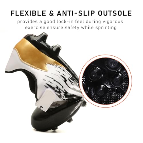 Kids Soccer Cleats Boys Girls Athletic Outdoor Youth Football Shoes Running & Training Lightweight Baseball Shoes(Little Kid/Big Kid)3
